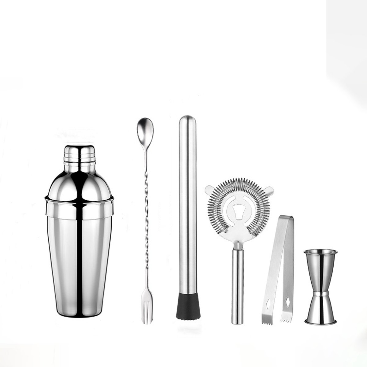 Cocktail shaker set - cocktail set - cocktail shaker - blender - shaker - RVS(6 stuks)