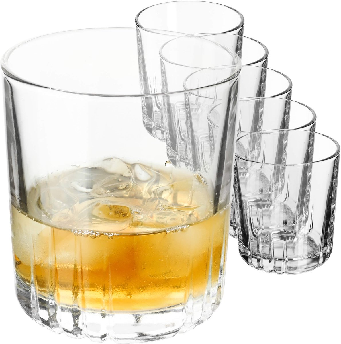 KADAX Drinkglazen, set van 6, whiskyglazen, glazenset, robuuste waterglazen, sapglazen, universele glazen, kristalglas, glazen voor water, drankjes, feestjes (280 ml, Leni 6 stuks)