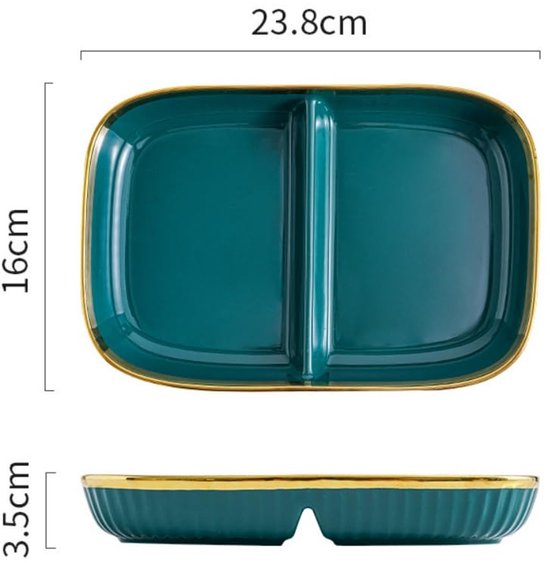 Lot De 4 Assiettes Compartimentées Céramique Blanc - Pour Fondue, Tapas, Dégustation