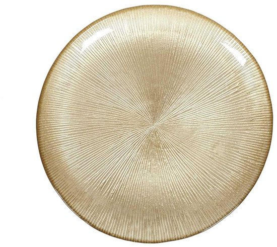 HOME DECO FACTORY, KA6135, Gold glass plate 21 cm, elegant and modern