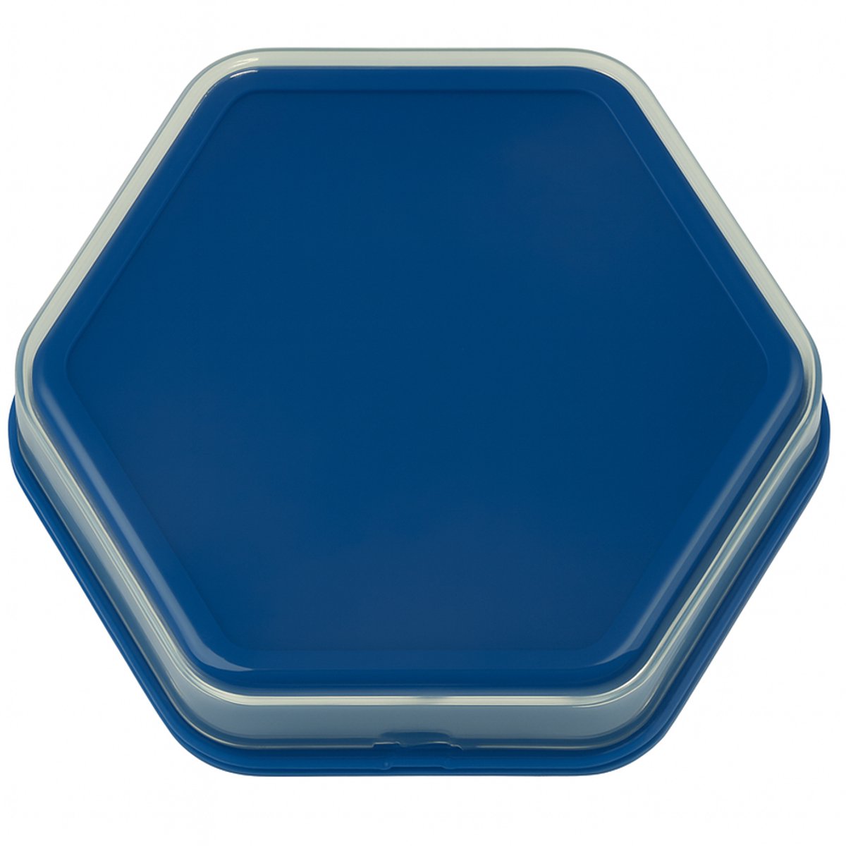 Praatknop zeshoekig - luister & spraak - blauw - verwisselbare afbeeldingen