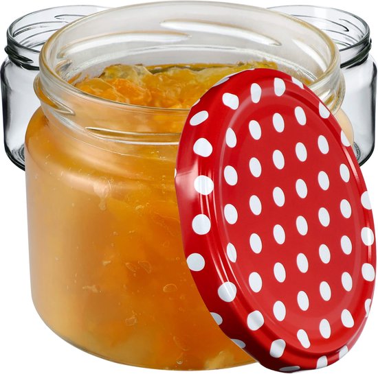 KADAX Weckpotten, jampotten, 720 ml, inmaakpotten met schroefdeksel, glazen met schroefdop, inmaakpotten, voorraadpotten om in te leggen (bijen/16 stuks