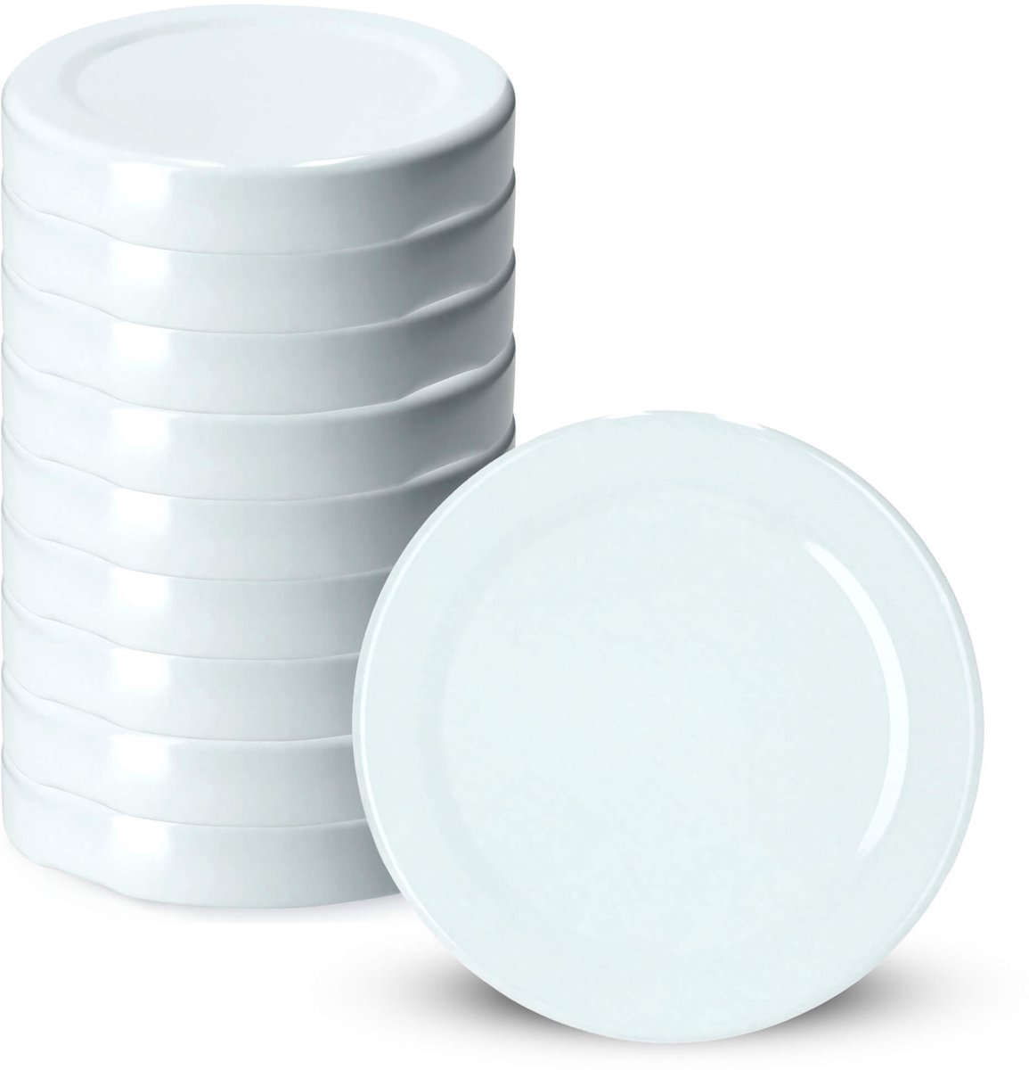 KADAX Schroefdeksel voor glazen, twist-off-deksel van metaal, fi 33 mm, reservedeksel voor inmaakpotten, deksel voor weckpotten, flessen en weckpotten (10 stuks, wit)