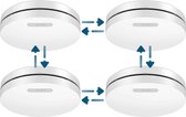Kit de prévention incendie Aroha Link - 3 Détecteurs de fumée et 1 détecteur de chaleur - Batterie et capteur d'une durée de vie de 10 ans - Détecteur de fumée et détecteur de chaleur interconnectables sans fil - Lot de 4
