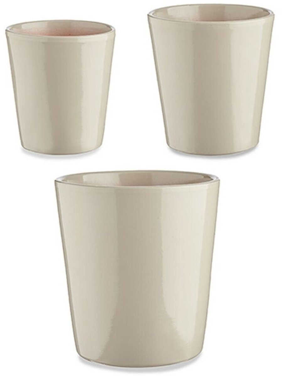 Pottenset Ø 14 cm Ø 22 cm Ø 17 cm Cónica 3 Onderdelen Grijs