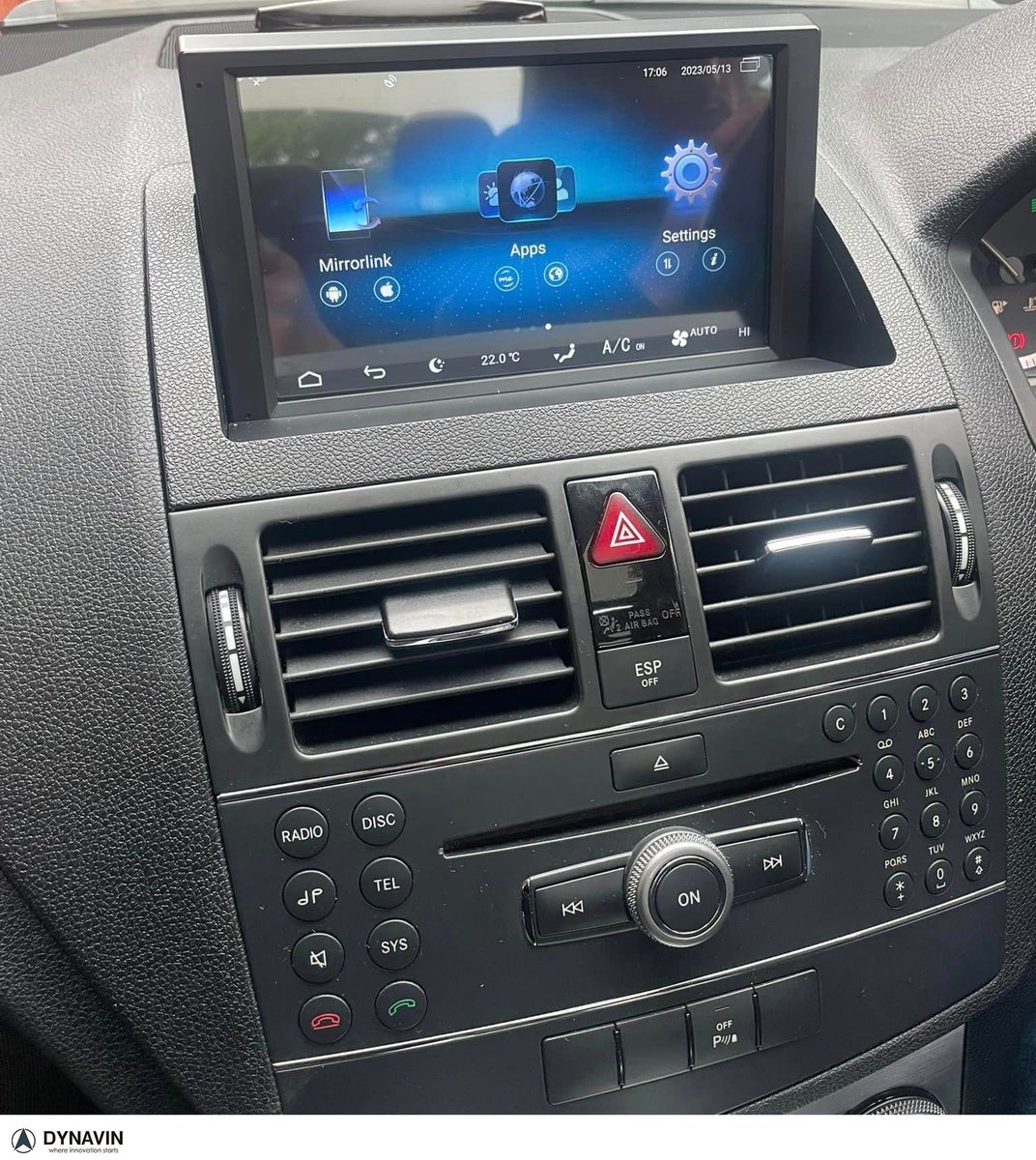 Dynavin Navigatie mercedes c klasse w204 2004-2007 dvd carkit android 12 usb met apple carplay android auto