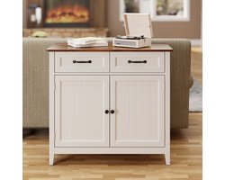 Xbro Keukenkast met 2 Laden en 2 Deuren – Buffetkast met Werkblad – Dressoir voor Keuken, Woonkamer of Eetkamer – 90x40x81 cm - Retro Tafelblad