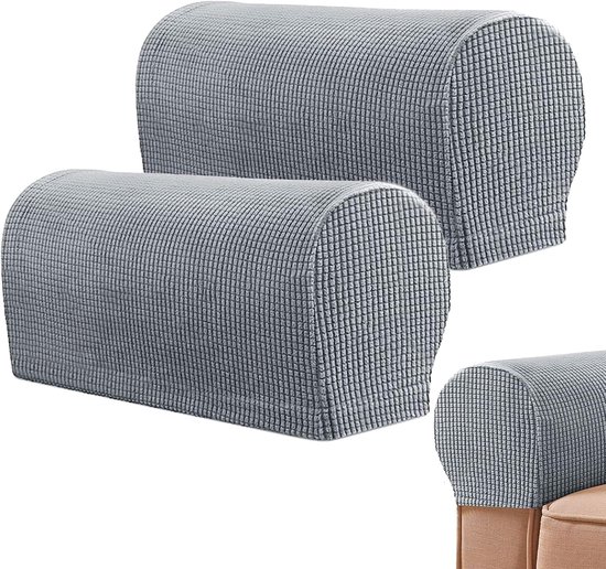 Merkloos Bank armleuning hoes Set van 2–Lichtgrijs