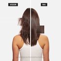 Avant et après l'utilisation de Kérastase Genesis. À gauche, cheveux abîmés. À droite, cheveux après traitement.