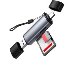 Nereb® USB-C SD en MicroSD-kaartlezer - USB 3.0 - Aluminium Behuizing - Card Reader