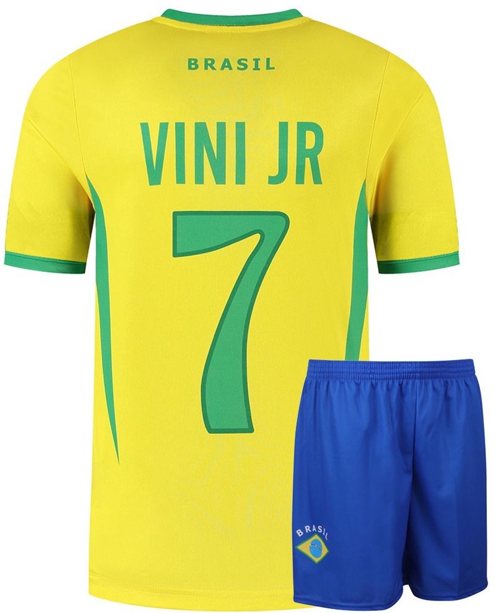Brazilie Voetbaltenue Thuis Vini JR. - Voetbal Tenue Kinderen - Shirt en Broekje - Jongens en Meisjes -eren Volwassenen - Heren en Dames - Maat 140