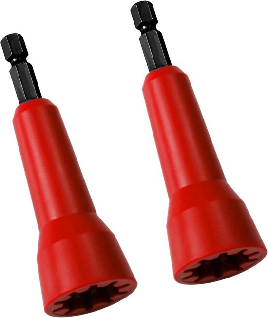 Allecto Plus - Draaddraaigereedschap set voor Elektrische Boormachine - Draaimoertwister en Draaddraaispinner - Draadconnectoraansluiting (Rood)