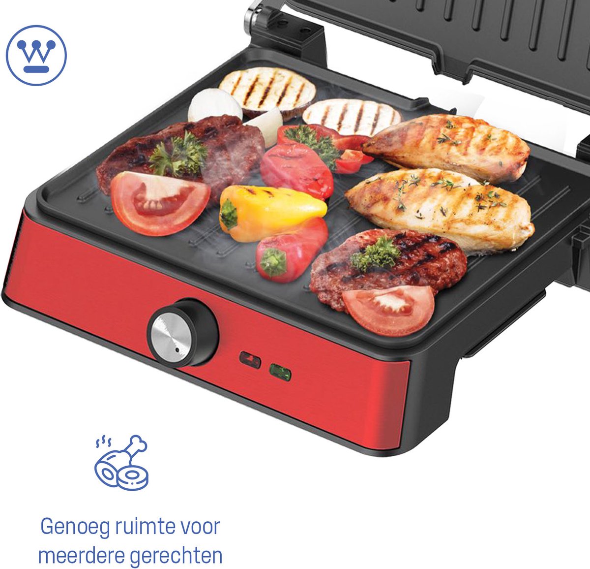 Westinghouse Retro Contactgrill - Rood thumbnail 2
