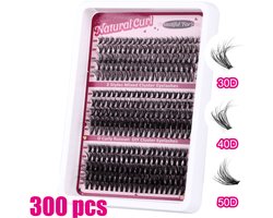 Nepwimpers - 300 stuks - 30D+40D+50D - 10-18 mm D krul - Pre-Made Volume Fans - Pre-Made Fans - Wimperextensions - Cluster - Lashes - Naturel - Stukjes wimpers - Diy lashes