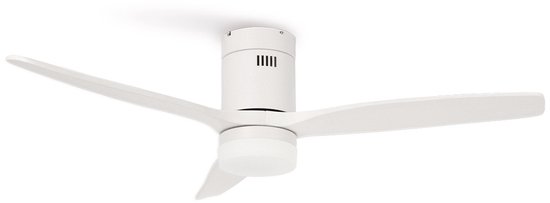 Plafondventilator wit Ø132 cm 40W met wifi, afstandsbediening, 6 snelheden, timer, zomer/winterfunctie, LED-lamp