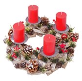 Sziqiqi Adventskranz für Stabkerzen Modern Metall: Schwarz Adventsgesteck Adventskranz Schale Gestell für 4 Stabkerzen - Adventsschale Rund Kranz Kerzenständer Advent für Weihnachtsdeko Tischdeko