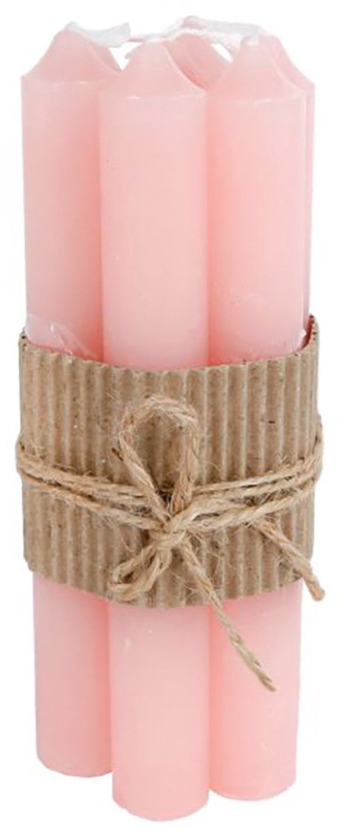Gifts Amsterdam - Decoratieve tafelkaarsen – stijlvolle kaarsen voor elke gelegenheid - Lichtroze / 2 x 2 x 16cm