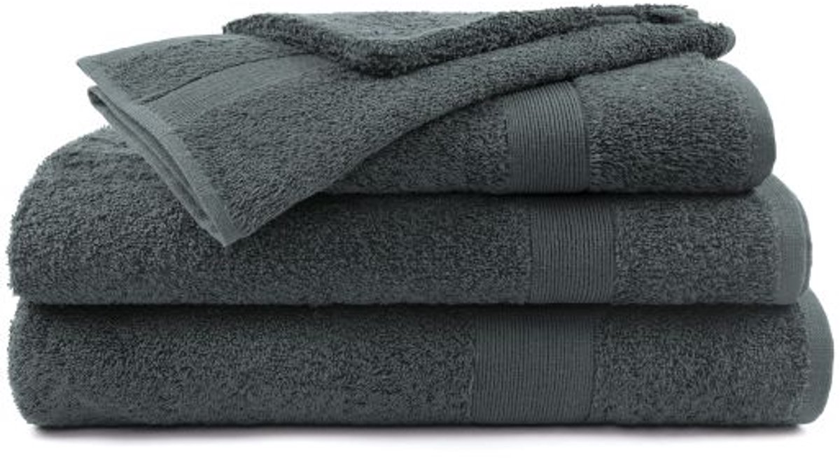 Mistral Home - BADLAKEN - katoen - 100 x 150 cm - effen kleur - grijs