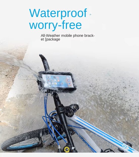 Support de téléphone pour vélo, étanche, universel, adapté aux téléphones jusqu'à 16,5 cm (6,5 pouces), Fietshouder sur le volant support de téléphone moto