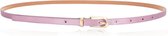 Allecto Plus - Skinny Leren Riem voor Vrouwen - Taille Riem met Metalen Gesp - Jeans Dress Pant - Lichtpaars