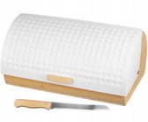 Boîte à pain en bois de Luxe - Boîte à pain avec couvercle en métal + couteau à pain inclus - Élégante et fonctionnelle !