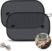 Zonnescherm Auto Baby - 2 Stuks - Zonnescherm Auto - Zonwering Auto - Zonwering Raam - Auto Zonnescherm - Zonnescherm Auto Zijruit - Uv Protectie Voor Baby En Kind - Zonwering Zijruiten - Met Zuignappen En Opbergtas - Zelfklevend - One Size - Zwart