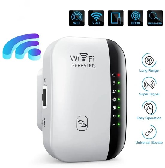 Extension WiFi - Extension WiFi jusqu'à 2640 pieds carrés - Portée WiFi plus large - Répéteur Internet WiFi Booster