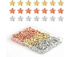 Allecto Plus - Stervormige Kralen 6mm voor Sieraden - Armbanden - Kettingen - DIY Ambachten - 600 stuks - Goud Zilver Rosé Goud - Spacer Kralen