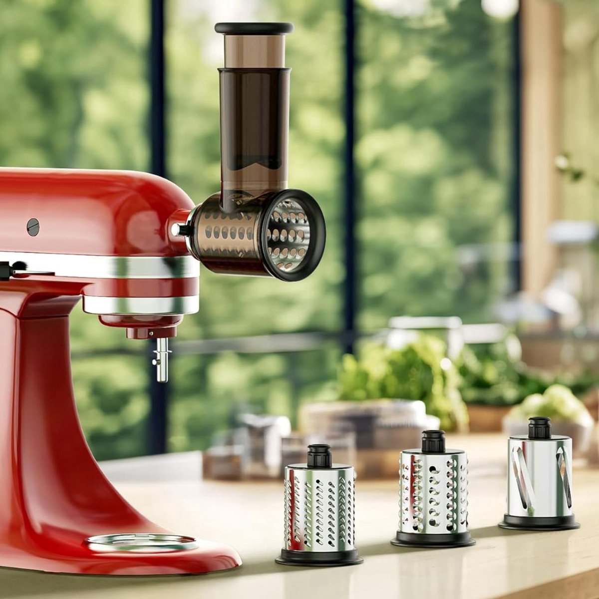 Thuys – Professionele Worstenmaker – Roestvrijstalen Vleesmolen – Gehaktmolen – Met Maalplaten – Worstenvuller – ETL – Goedgekeurd – Rood