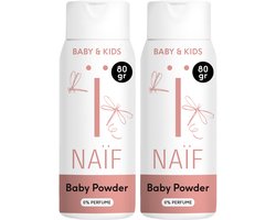 Naïf - Babypoeder - Baby & Kids - 100% Natuurlijk - Rijstzetmeel - Dermatologisch Getest - 2x80gr