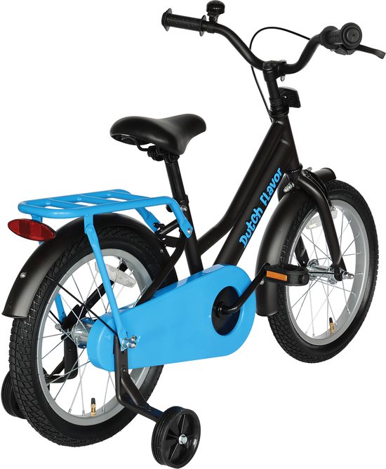 Dutch Flavor Kinderfiets 16 Inch - Grijs/Blauw - 4 tot 6 jaar - Knijprem en terugtrap van Merkloos — afbeelding 3