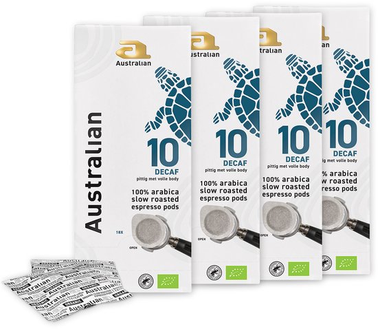 Australian Espresso Pods decaf - 18 stuks - 4 zakken - BIO