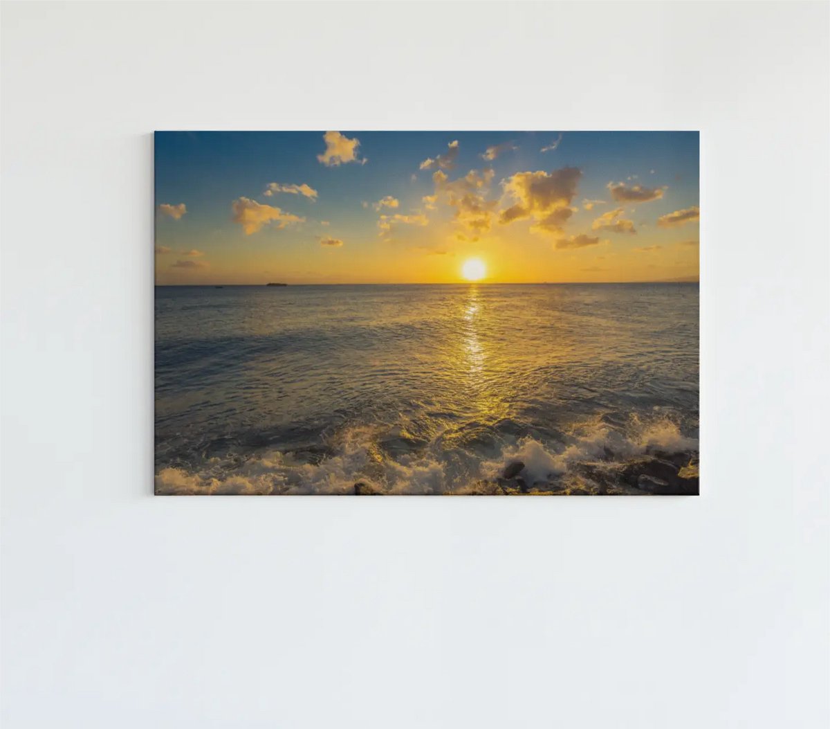 Trendex Global Canvas Schilderij Zonsondergang – Landschap Foto op Canvas – 150x100 cm – Wanddecoratie Meerkleurig