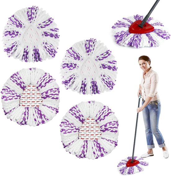 Vileda Easy Wring & Clean Turbo mop met pedaalemmer, Telescopische steel 85-130cm, Franjemop met centrifugepers, Microvezelfranjes 2in1, Grijs, Duurzaam schoonmaaksysteem, Vileda love it clean