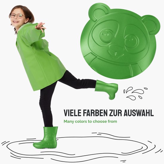 Ladeheid LA-CA-Panda Kinder Regenlaarzen - Rubber - Licht - EVA - Smaragdgroen - 28/29