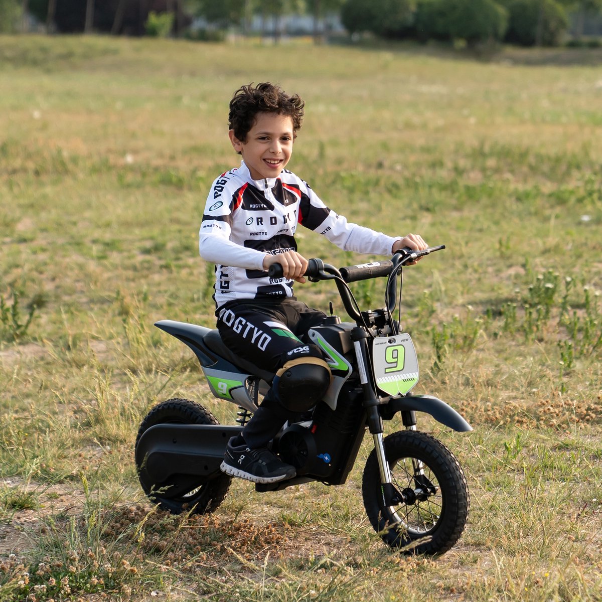 RCB R9XPRO 36V Elektrische Crossmotor (5-10 jaar) - 350W elektrische kindermotor - 3 Versnellingen-Max 25 km/u - Groente/Zwart — afbeelding 6