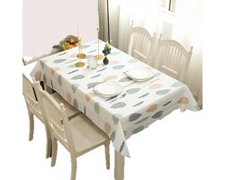 Tafellaken-Tafelzeil-tafelkleed buiten-tafelkleed - Rechthoek met bladpatroon -137*152cm -gemakkelijk te onderhouden tafelkleed - Herbruikbaar - Oliebestendig - Wasbaar tafelkleed - Voor feestelijke diners, picknicks in de buitenlucht