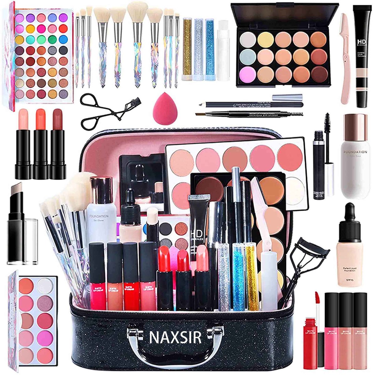 NAXSIR Beginner Make-up Set - Geschenkset - 34-Delig - Beginnervriendelijk, Geschenkwaardig, Volledig, Must-Have