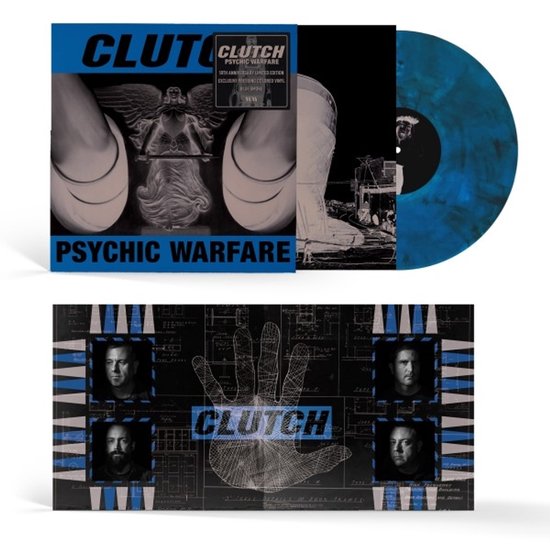 Pochette d'album Clutch 'Psychic Warfare' avec vinyle bleu marbré