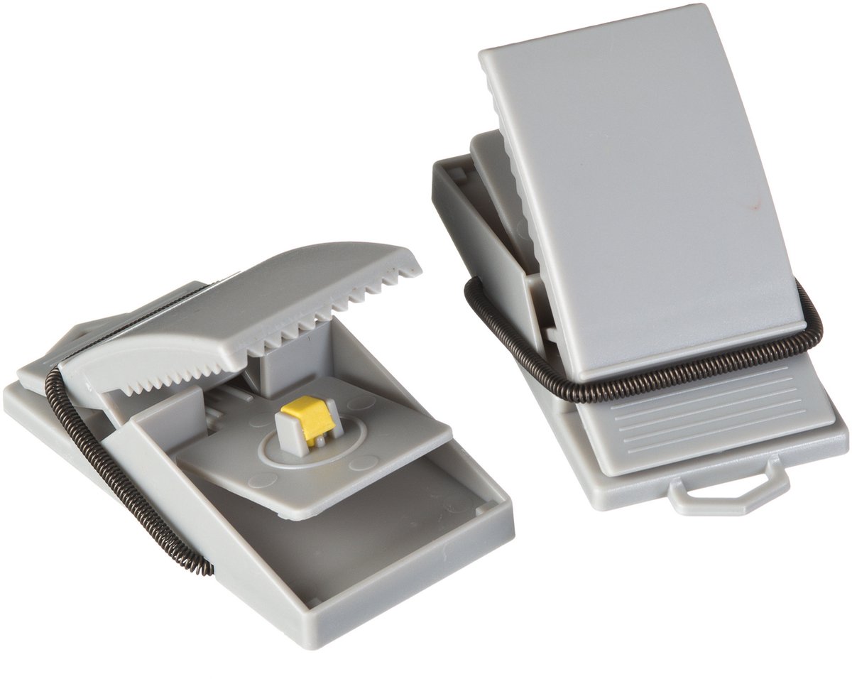 3x Set muizenvallen/klemmen automatisch met kunststof lokaas 8 cm 2 stuks - kunststof - muizenvallen/muizenklem ongediertenbestrijding