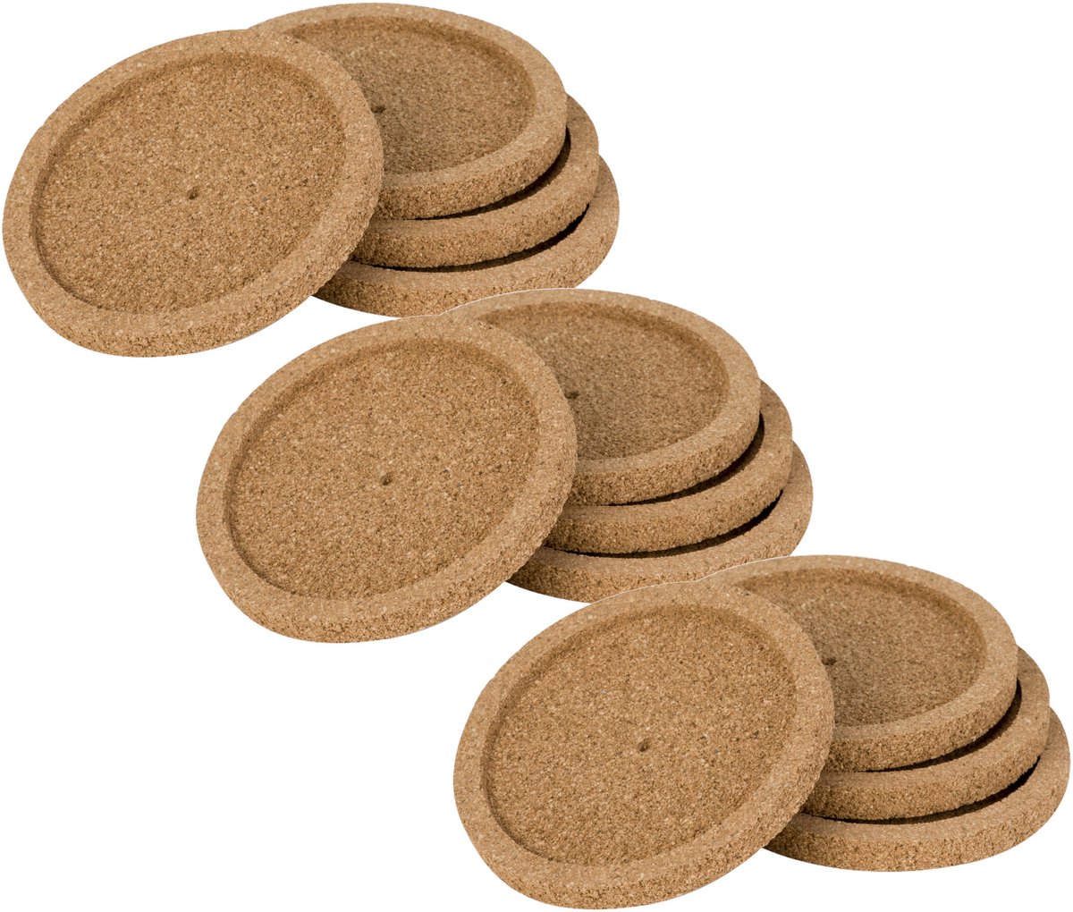 Cosy & Trendy Glazenonderzetters - 12x stuks - bruin - kurk - 10 cm