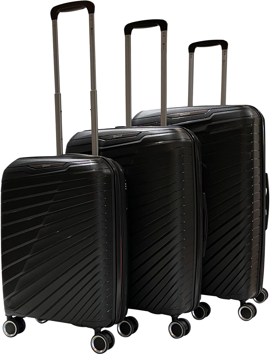 Benzi Salvador PP Kofferset 3 delig - Expandable - Zwart