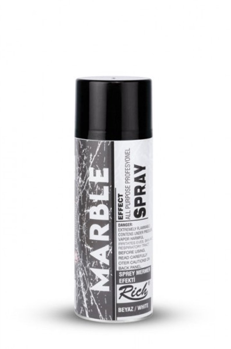 Rich Marmer Effect Spuitverf 200ml – Decoratieve Spuitbus voor Binnen & Buiten | Marmerlook op Hout, Glas, Metaal, Kunststof | Sneldrogende Verf – Wit