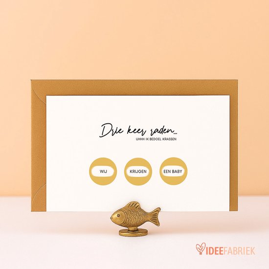 Idea Factory - Carte à gratter - Devinez trois Keer - Enceinte (3 PCS) - Annonce de Grossesse - Annonce de Bébé - Carte à gratter pour Bébé