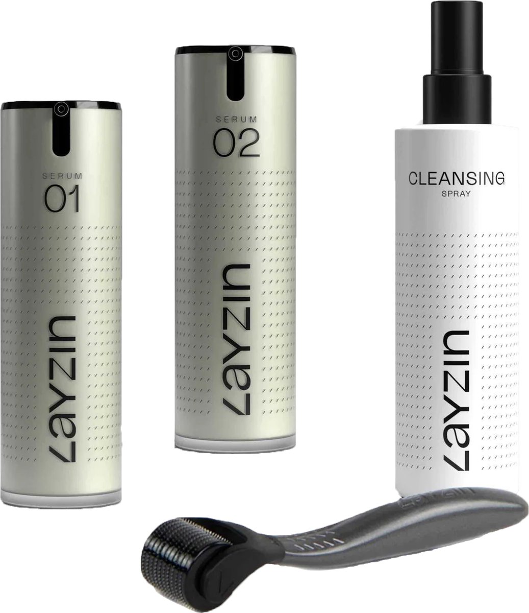 Goedkoopste LAYZIN Anti-Aging DUO SERUMS met Dermaroller Set 0.55 mm - Microneedling - Huidverjonging - Vermindert fijne lijntjes & rimpels - Natuurlijke glow - Verstevigt de huid - Professionele dermaroller voor thuisgebruik - Vermindert pigmentvlekken
