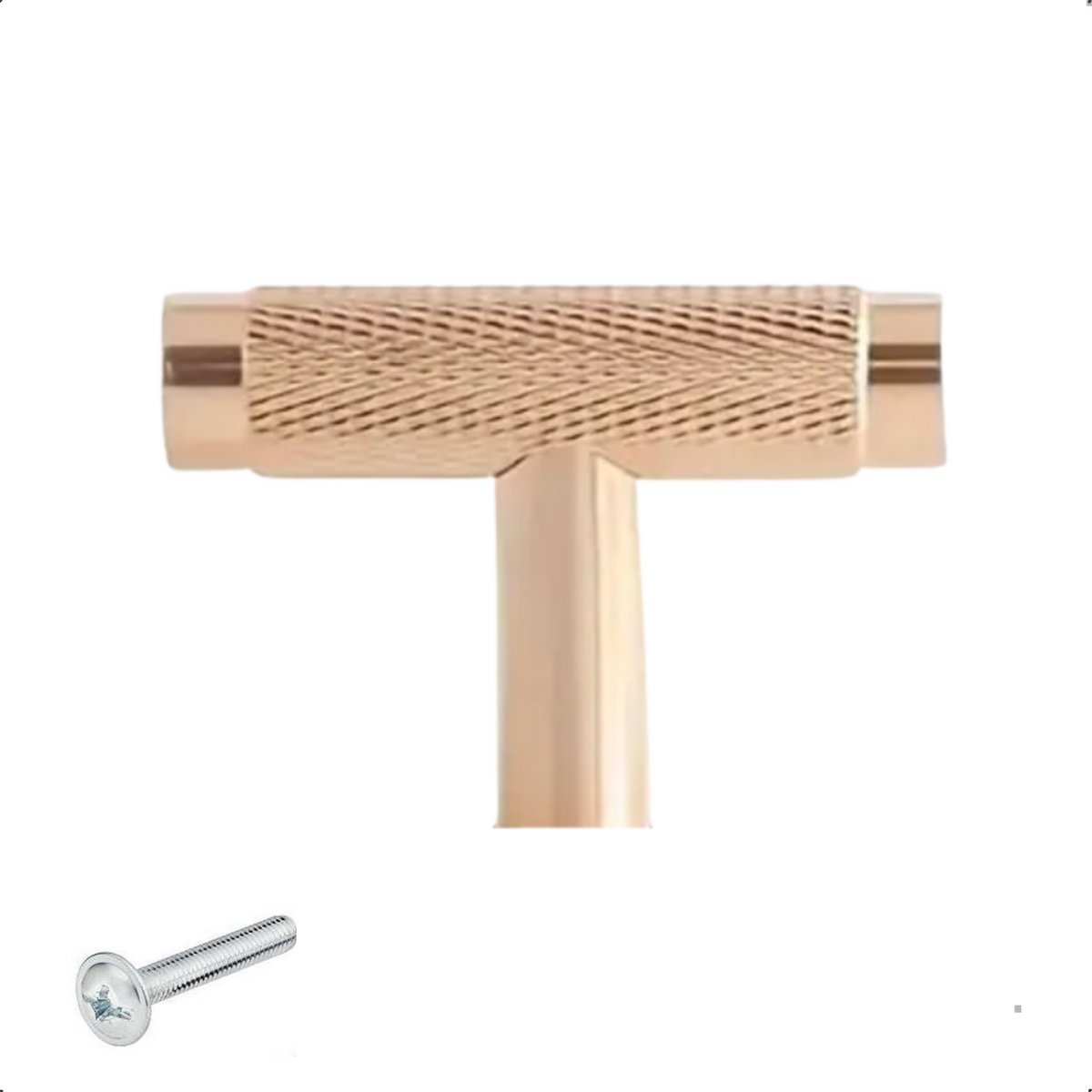 Kastknoppen Waco T-Greep Goud - Kastknop - Meubelknop Ribbel - T-Greep - Knoppen voor keukenkast - deurknopjes - Meubelknoppen / Kastknoppen Goud