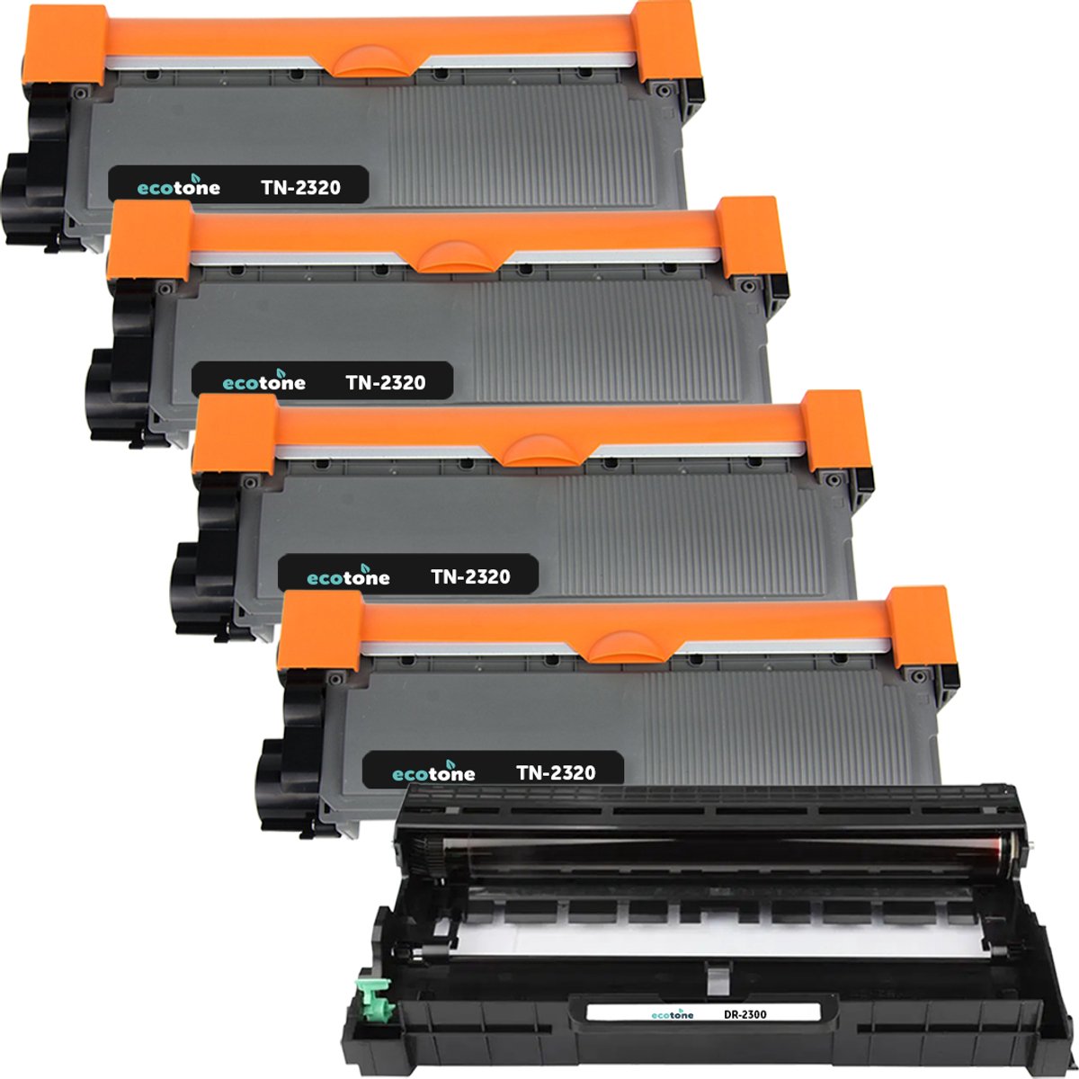 Ecopack (Replaces Brother TN-2320 toner/drum) 4xBlack + 1xDr - (BL 4x2600 Pages) (Drum 1x12000 Pages)