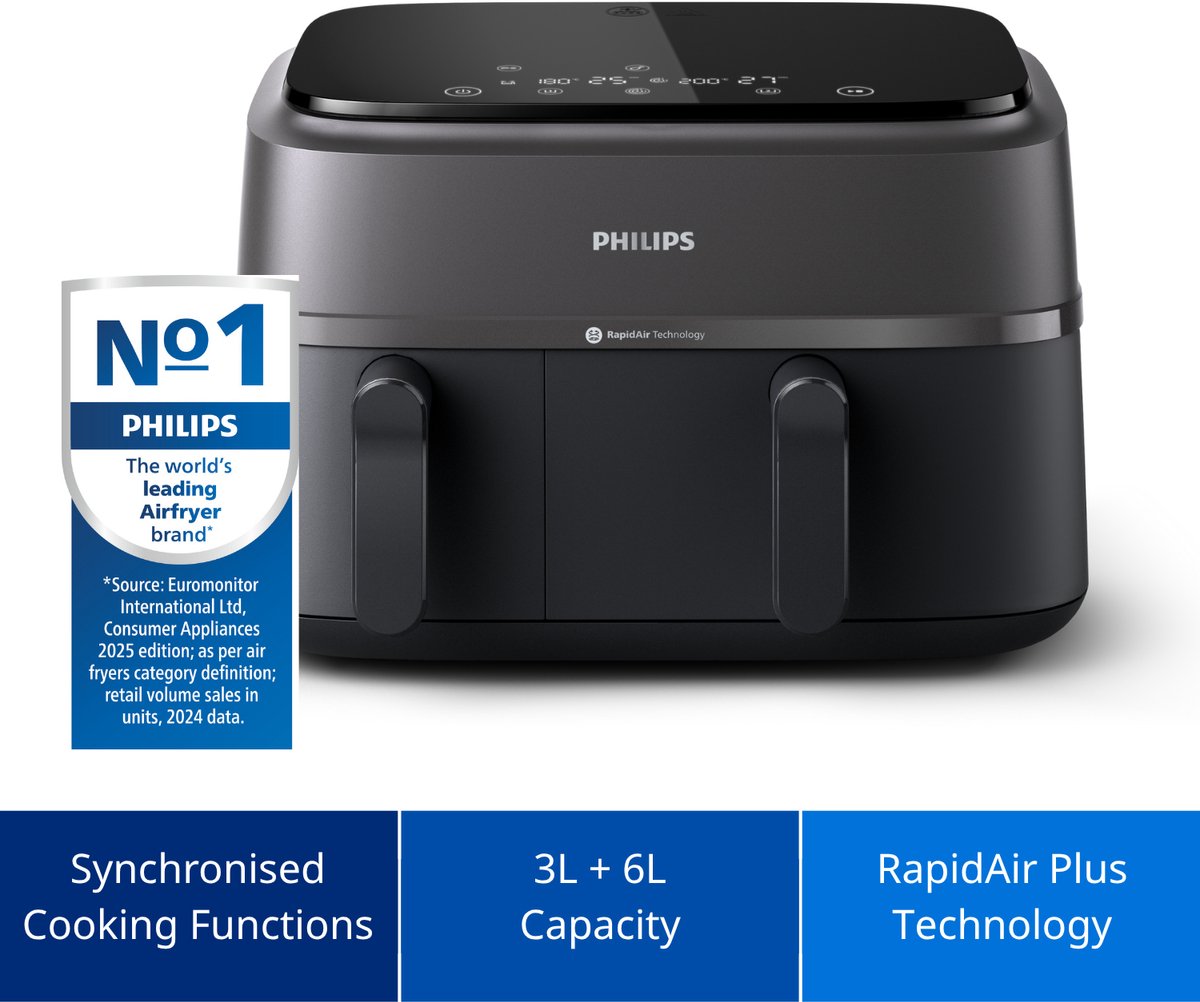 Philips 3000 Series Airfryer met 2 Lades - afbeelding 3