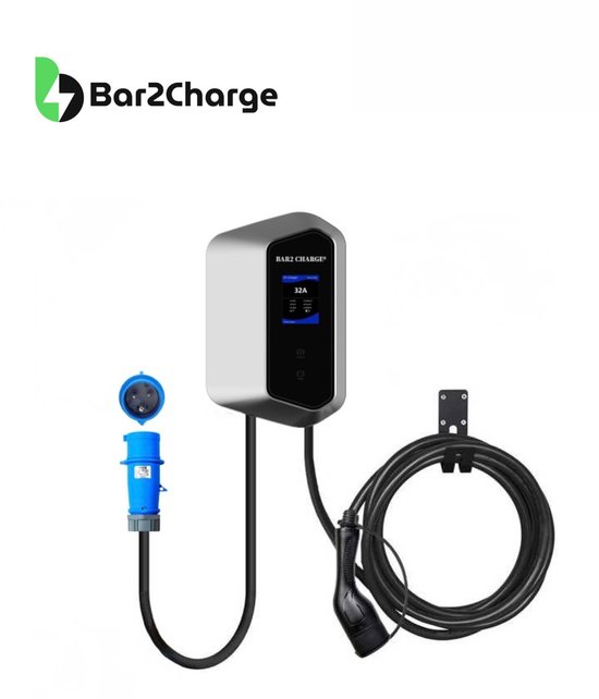 Bar2Charge Wallbox Laadpaal 7,4kW – 1-Fase – Elektrische Auto – 5m Kabel – App & RFID kopen - beste keuze voor wallbox laadpaal