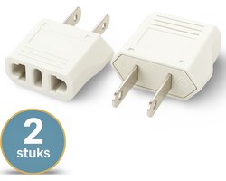 DEGG® - 2x Reisstekker EU naar Amerika - type A verloopstekker - Wereldstekker USA/VS - voor type C & F stekkers - Travel adapter - Wit - Ideaal voor reizen naar Amerika, Canada, Japan & meer